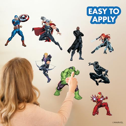 Superhero Wall Decals Set - 8 Piece Removable Vinyl Stickers for Kids Rooms