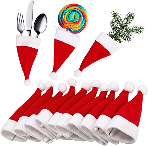 Luter Mini Christmas Hats 20 Pack for Cutlery & Wine Bottle Decorations