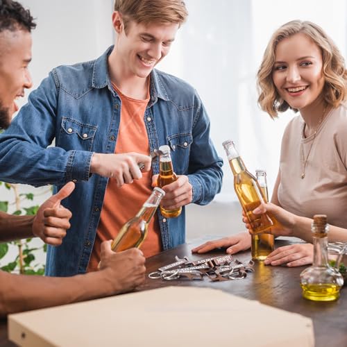 Junkin 30 Pcs Brown Western Cowboy Bottle Opener Keychains Party Favors