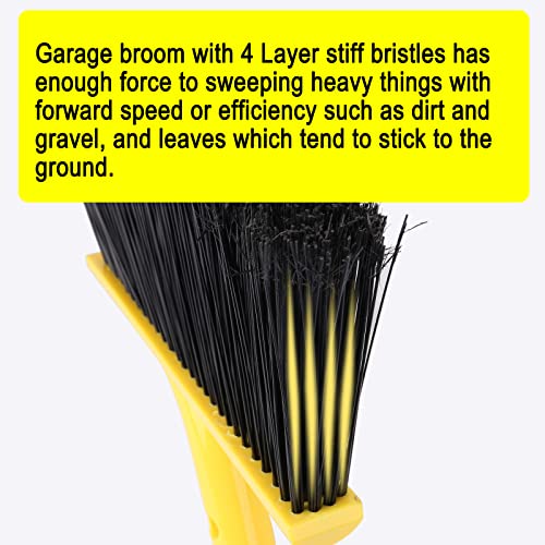 Heavy-Duty Commercial Outdoor Broom 4-Pack with 58" Long Handle & 14" Head
