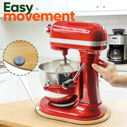 Bamboo Sliding Tray for 5-8 Quart Stand Mixers, Non-Slip Countertop Slider