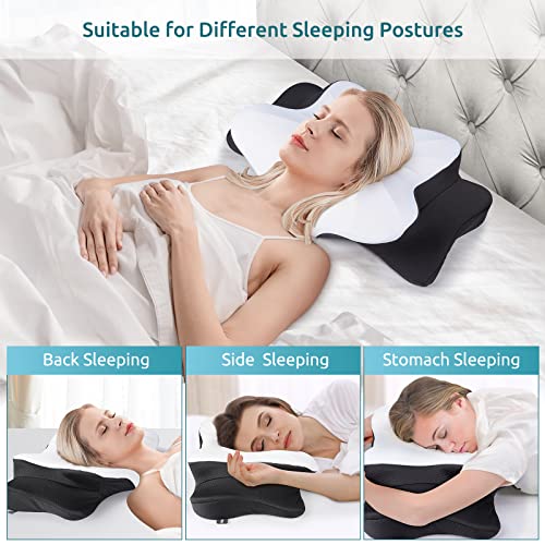 Cervical Pillow for Neck Pain Relief - Contour Memory Foam, Ergonomic Support for All Sleep Positions