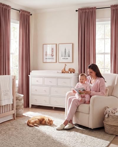 StangH Dusty Rose Velvet Curtains 52W x 94L - 2 Panels, Bedroom