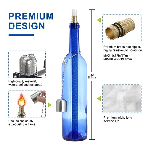 Wine Bottle Torch Wicks Kit - 3 Pack DIY Outdoor Lighting