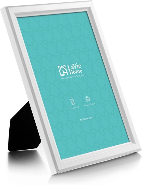 LaVie Home 5x7 Picture Frames - Classic White Design | High Definition Glass for Wall & Table Display (12 Pack)