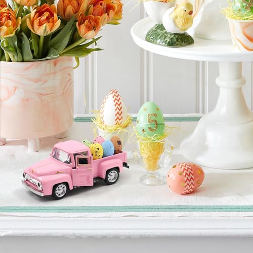 Mini Metal Easter Pickup Truck Decoration with Removable Eggs