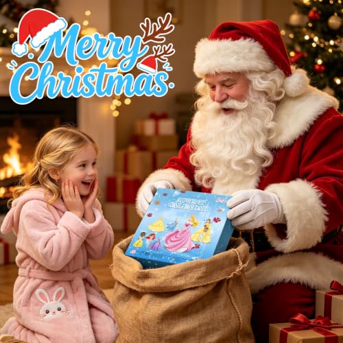 24-Day Princess Doll Christmas Advent Calendar Set with 12 Outfits