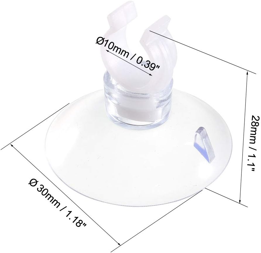 Uxcell Aquarium Suction Cup Clips - Secure Airline Tube Holders for Fish Tanks | Clear 10mm, 6 Pcs