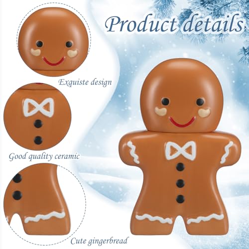Burbell Gingerbread Man Christmas Cookie Jar - 10 Inch Ceramic Holiday Candy Storage Container