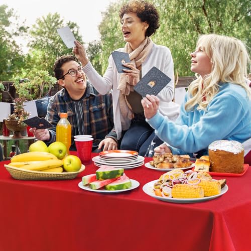 10 Pack Red Disposable Waterproof Tablecloths 54x108 Inches for Parties & Events