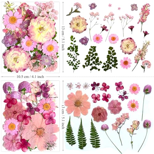 132pcs Natural Dried Pressed Flowers and Butterfly Stickers for Resin Crafts