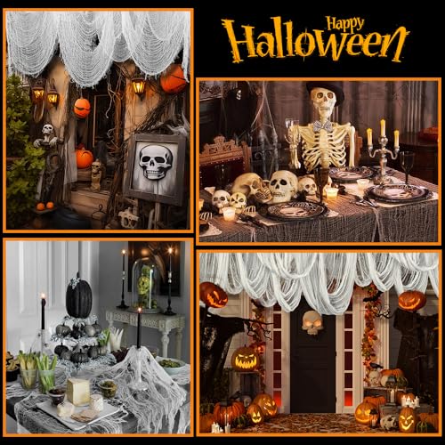 Vellibring White Halloween Creepy Cloth, Extra Large Spooky Fabric Gauze