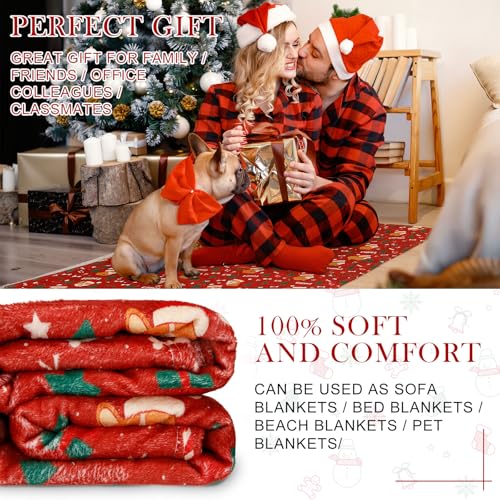 Tranqun Corgi 50x60in Blue Fleece Throw Blanket Set (10 Pcs) - Winter Cozy Corgi Decor