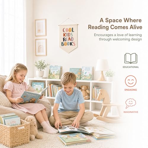 Kids Reading Nook Wall Banner - Classroom & Library Decor Hanging Sign