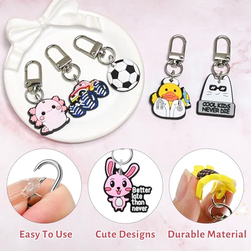Pabucle Random-200 Bulk Cute Keychain Pack for Car Keys, Purses & Bags