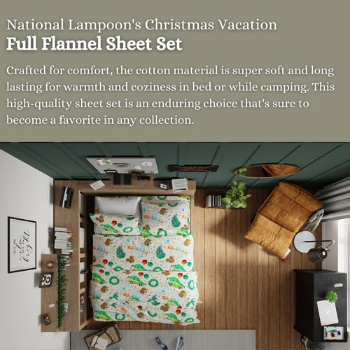 National Lampoon's Christmas Vacation Full Bedding Set - Franco 100% Cotton Flannel, Officially Licensed