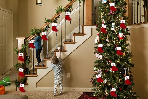 Heureppy Christmas Stockings Small Xmas Letters Hanging Stocking with A - Fireplace Decor