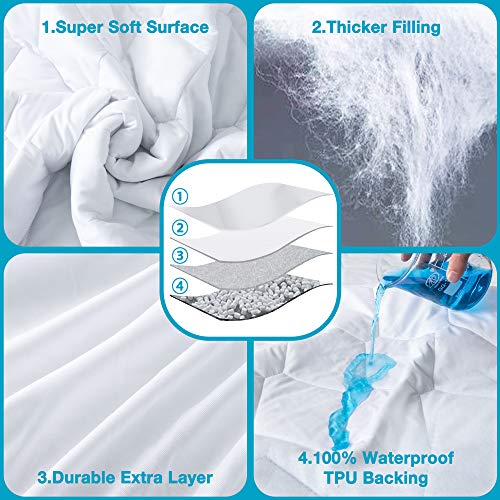 Waterproof Queen Mattress Protector - Soft, Breathable, Deep Pocket