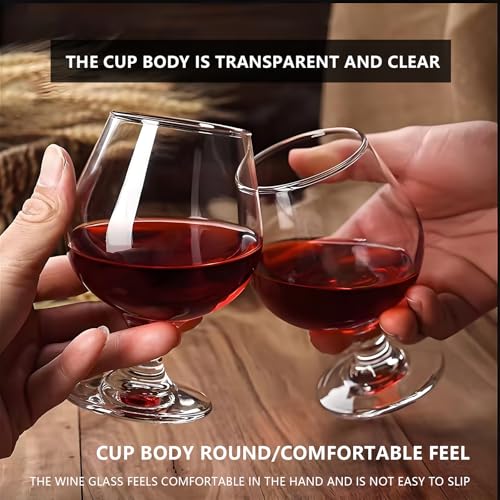 Set of 4 Lead-Free Crystal Brandy Whiskey Cognac Glasses 11.5 oz