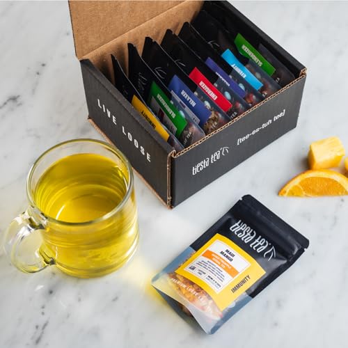Tiesta Tea - Top 8 Favorites Sampler Set, Loose Leaf, Up to 80 Cups, High to No Caffeine, Hot & Iced, Tea Variety Pack with Green, Herbal, Black & Chai Brew, 8 Sample Pouches