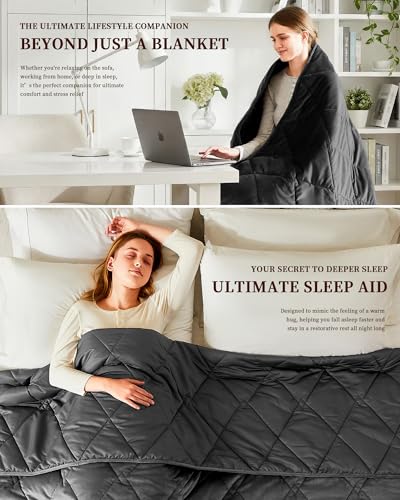 King Size Weighted Blanket 30lbs | Cooling Tencel & Velvet, 88"x104"