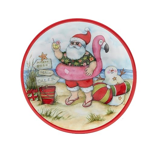 Holiday Melamine Santa's Wish Plates Set of 6 - Indoor & Outdoor Dining