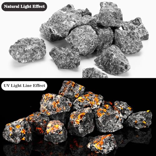 Raw Yooperlite Flame Stones - UV Reactive Glowing Crystals (300g / 0.67 lb)