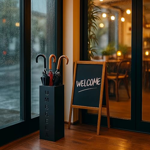 Square Metal Umbrella Stand, Freestanding Entryway Umbrella Holder Rack