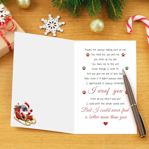 Naixiwen Dog Mom Christmas Card - Heartfelt Holiday Greeting for Pet Owners