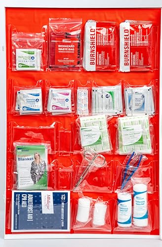 4-Shelf Metal First Aid Cabinet, OSHA Class B Wall Mount Medical Storage