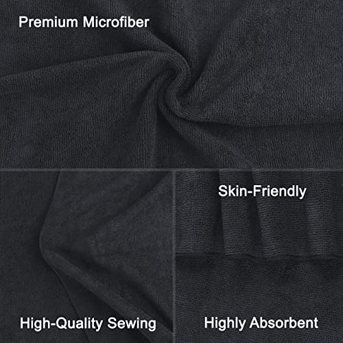 Orighty 12 Pack Microfiber Salon Towels - Black, 16 x 29 Inches, Soft & Absorbent
