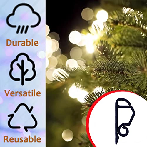 150 Pcs Black Outdoor Christmas Light Gutter Clips Weatherproof Hooks for Holiday Decor