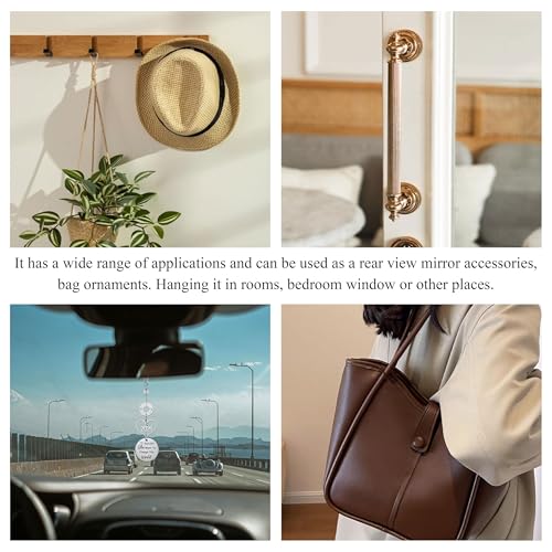 2026 Graduation Car Rear View Mirror Charm - Stainless Steel Compass Gift