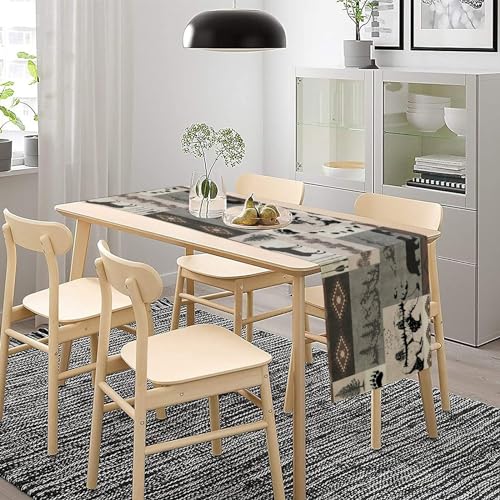 SHElifestyle 13x36 Rustic Bear Moose Deer Table Runner - W13xL36, Bear2