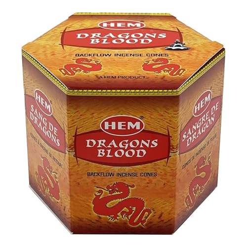 Dragons Blood Backflow Incense Cones for Waterfall Burners - 40 Pack