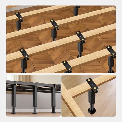 6PCS Adjustable Bed Support Legs, 7.3-11 Inch Heavy Duty Metal Bed Risers