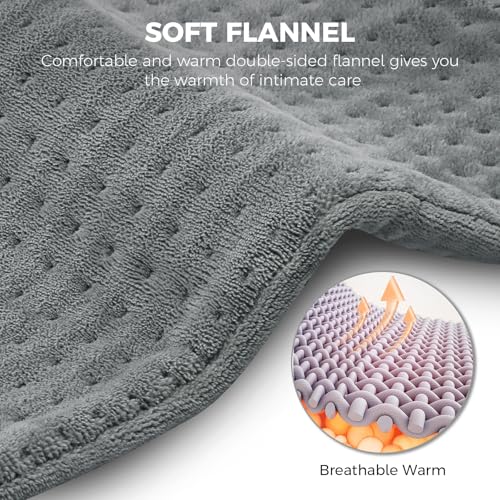 Electric Heating Pad 12x24 Inches for Back, Neck and Shoulder Pain Relief