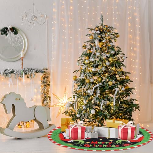 48-Inch Christmas Tree Skirt - Soft Polyester Farmhouse Holiday Decor