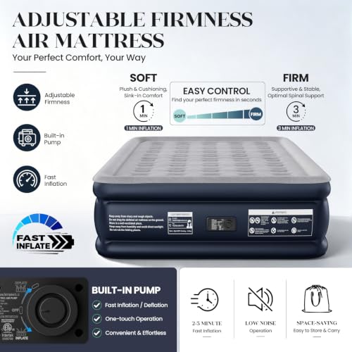 Queen Air Mattress with Built-In Pump - 18 Inch Raised Inflatable Bed