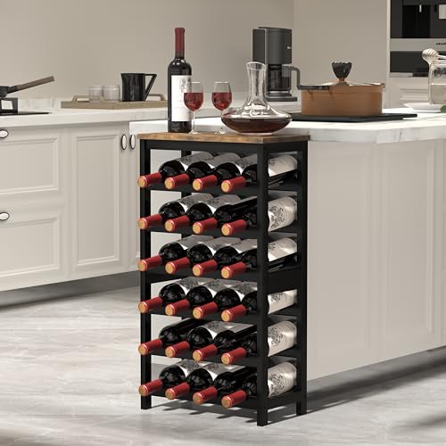 6-Tier Bamboo Wine Rack - 24 Bottle Freestanding Modular Storage Shelf