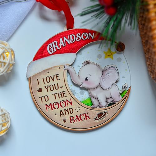 Grandson Christmas Ornament - BlinkWishes Grandson (From Grandma/Grandpa) Hanging Keepsake