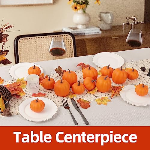 8-Piece Artificial Foam Pumpkin Set for Fall Halloween Thanksgiving Decor