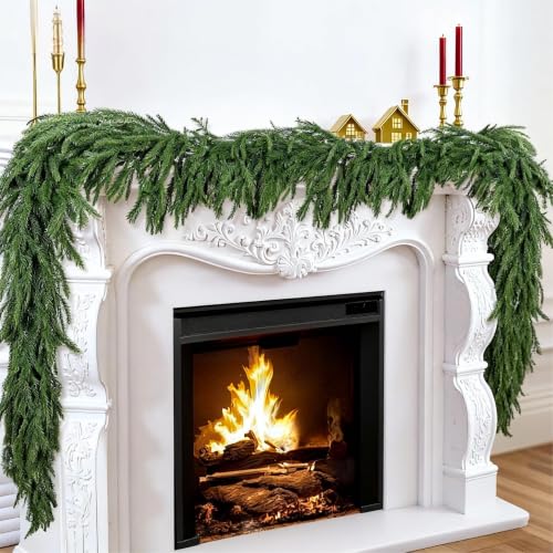 Real Touch Norfolk Pine Garland - 2 Pack 6FT Artificial Christmas Greenery