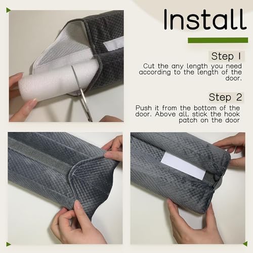 Adjustable Under Door Draft Stopper (30-36 Inch) - Noise & Gap Seal, Grey