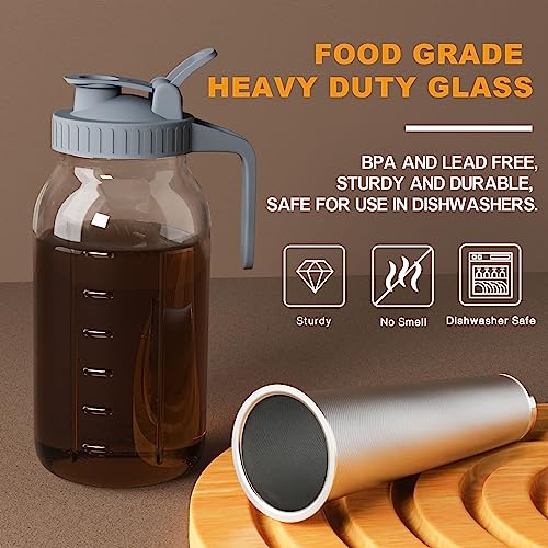 Cold Brew Coffee Maker 64 oz Glass Pitcher with Stainless Steel Filter