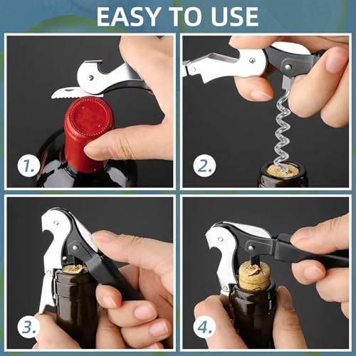 Colorful Stainless Steel Waiter's Corkscrew Wine Opener Set of 24 - Heavy Duty Bar Tool
