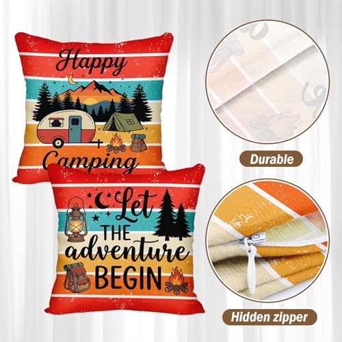 6-Piece RV Dinette Cushion Covers Set - Retro Sunset Design