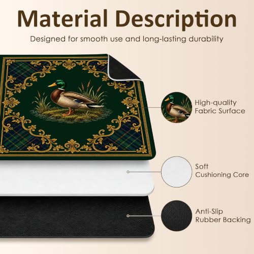 Mallard Duck Mahjong Mat 31.5" Square Anti-Slip Noise-Reducing Table Cover