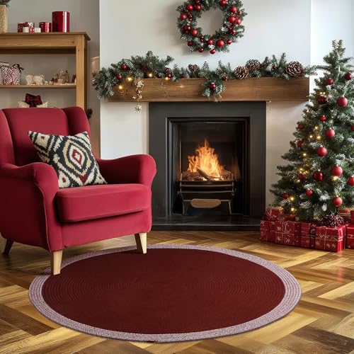 35" Reversible Round Christmas Tree Stand Mat - Absorbent Floor Protector