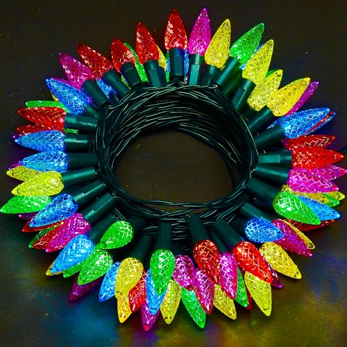 WBao C6 Battery-Operated 60 LED Multicolor Christmas Lights, 20ft with 8 Modes, Auto Timer, Waterproof